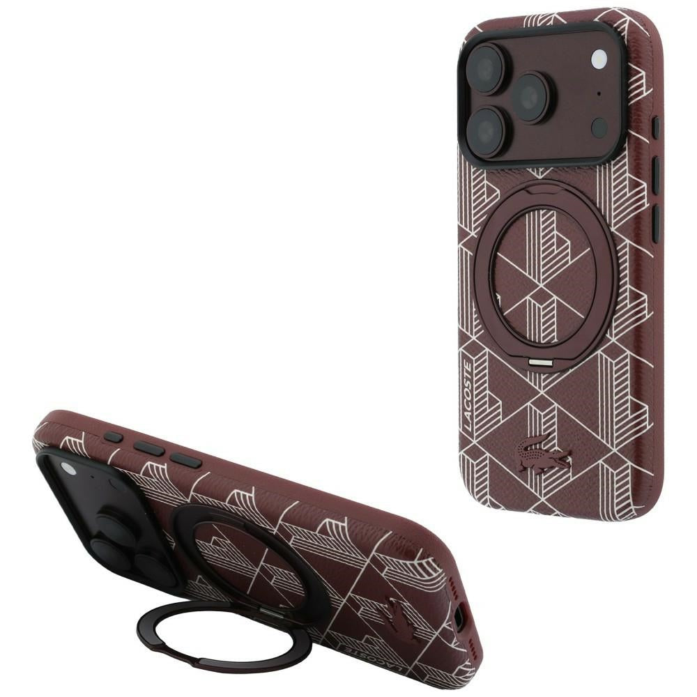 Lacoste LCHMP18L6PSWRBEMDR Lacoste Blend with Ring Stand MagSafe for iPhone 18 Pro / 17 Pro burgundy