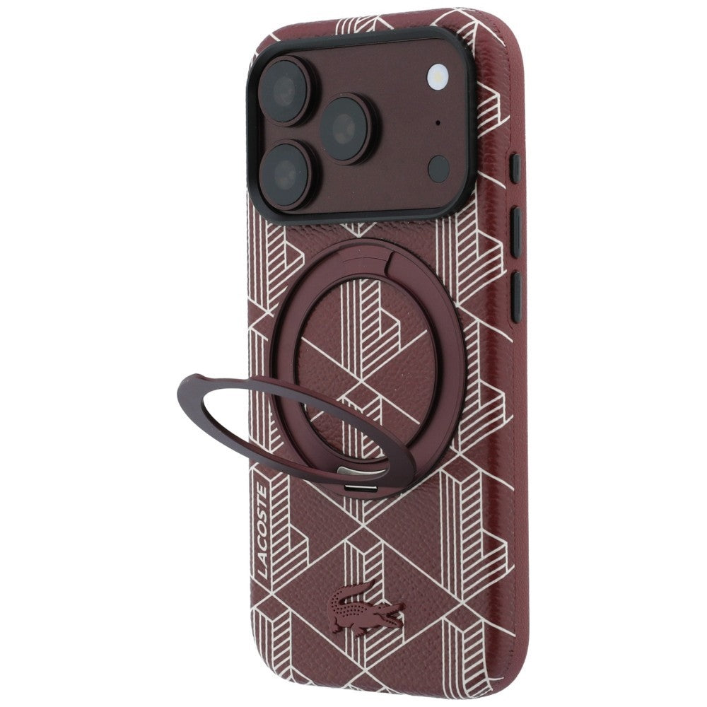 Lacoste LCHMP18L6PSWRBEMDR Lacoste Blend with Ring Stand MagSafe for iPhone 18 Pro / 17 Pro burgundy