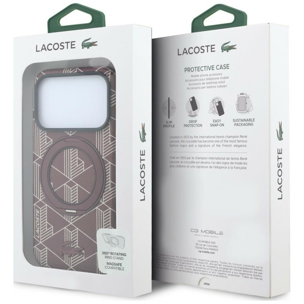 Lacoste LCHMP18L6PSWRBEMDR Lacoste Blend with Ring Stand MagSafe for iPhone 18 Pro / 17 Pro burgundy