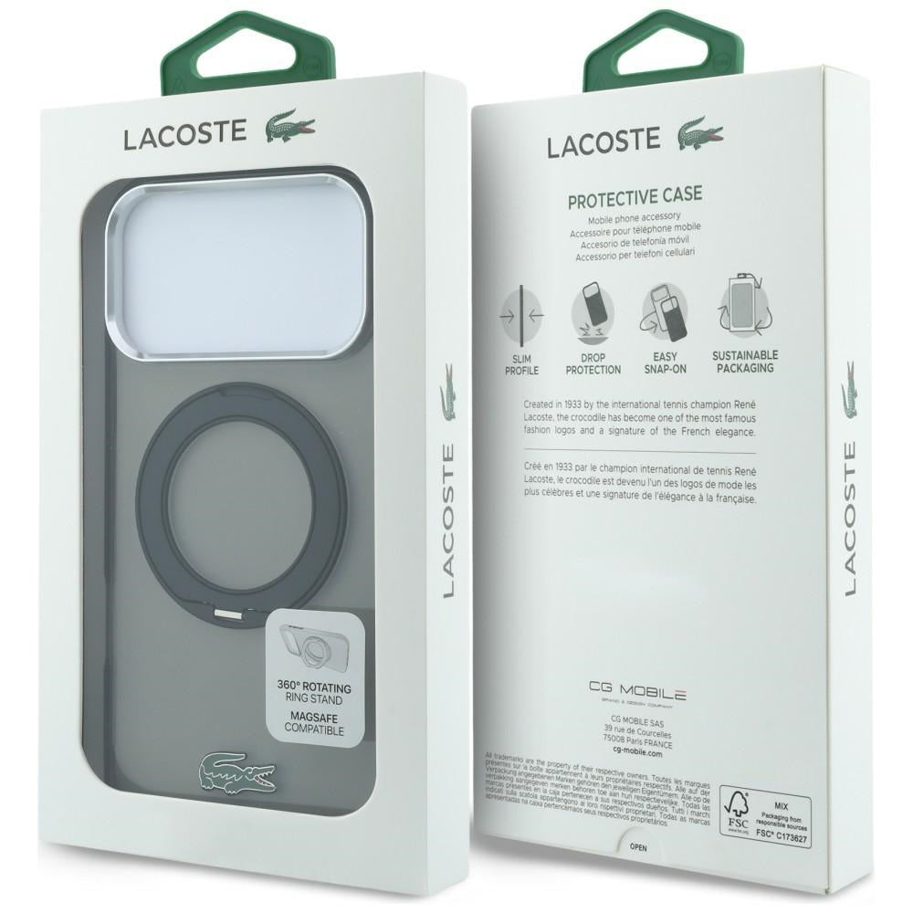 Lacoste IML Glossy Finish with Ring Stand MagSafe for iPhone 18 Pro Max / 17 Pro Max black