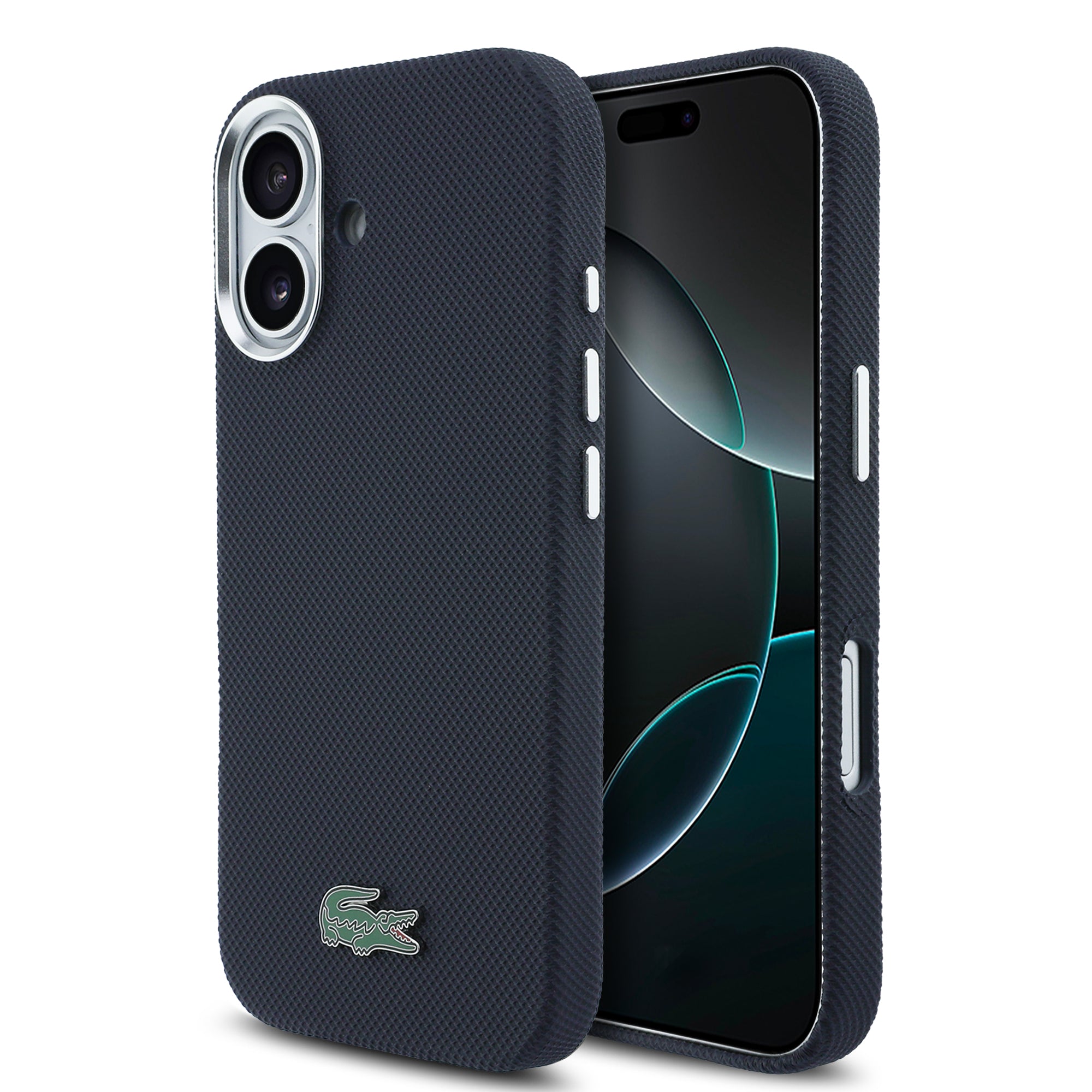 Lacoste LCFCMP17SPLAV iPhone 17 Navy hardcase Full Wrap Petit Pique PVC MagSafe