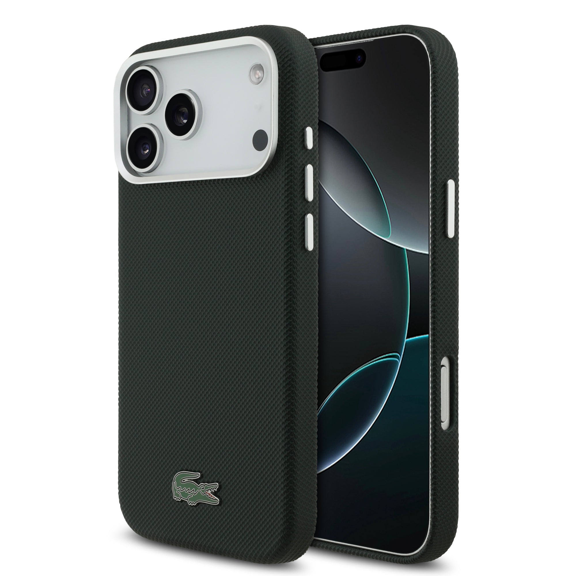 Lacoste LCFCMP17XPLAE iPhone 17 Pro Max Sinople Hardcase Full Wrap Petit Pique PVC MagSafe