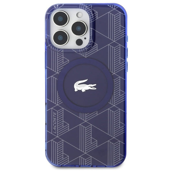 Lacoste LCHMP16XUBSV iPhone 16 Pro Max Navy hardcase IML Blend Monogram MagSafe