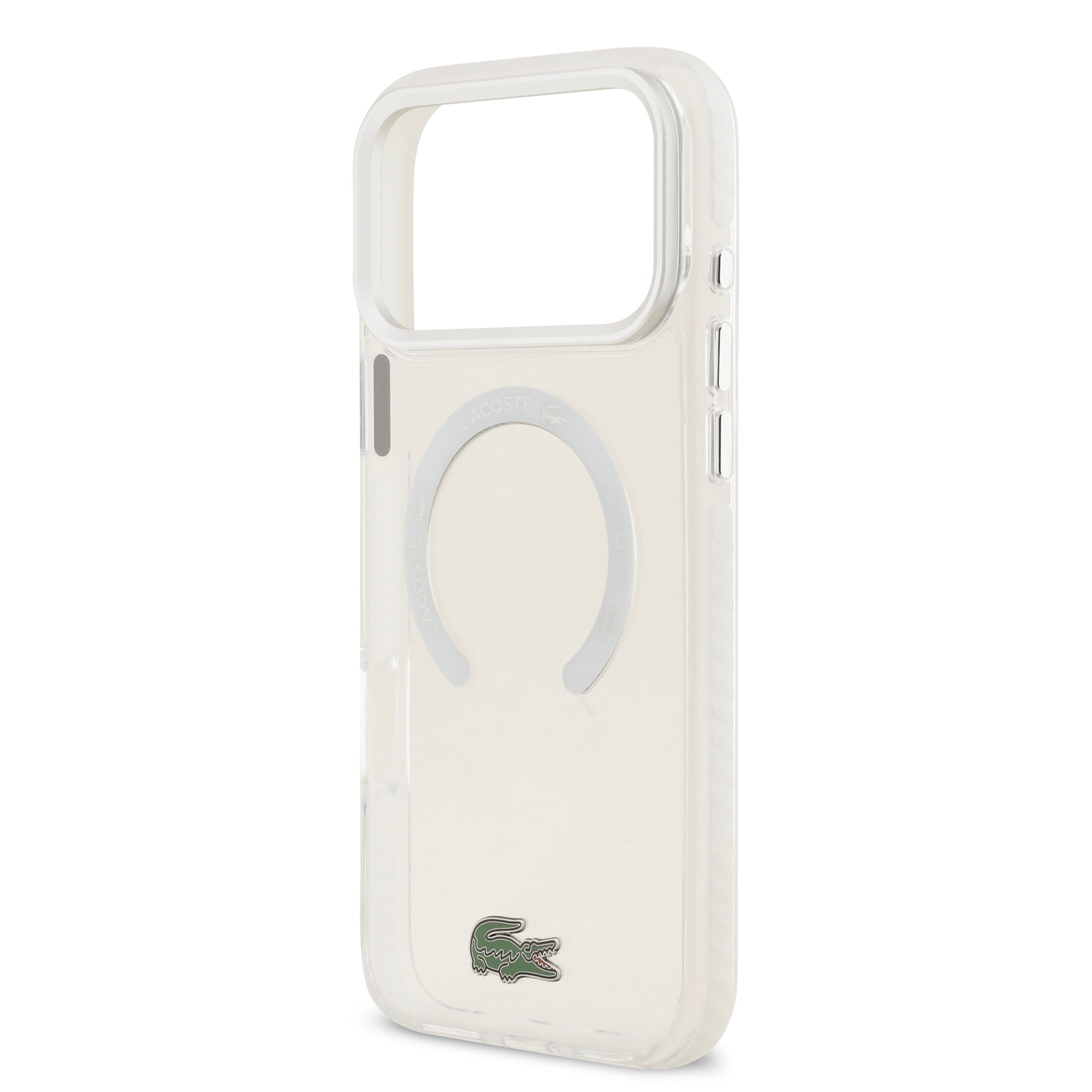 LACOSTE HardCase MagSafe SHOCKProOF Transparent FROSTED CLEAR / WHITE iPhone 17 Pro Max