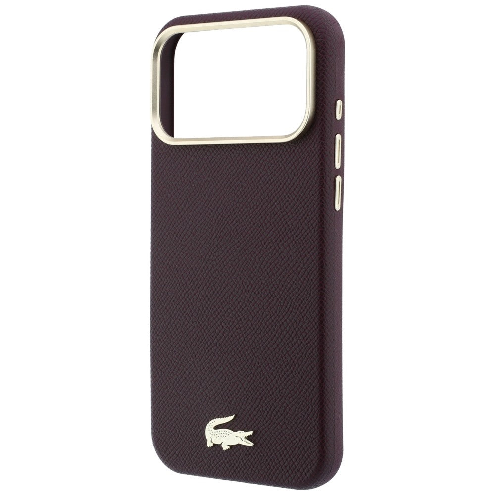 Lacoste LCHMP18L6PSWCEDR Champs Elysees Embossed MagSafe for iPhone 18 Pro / 17 Pro burgundy