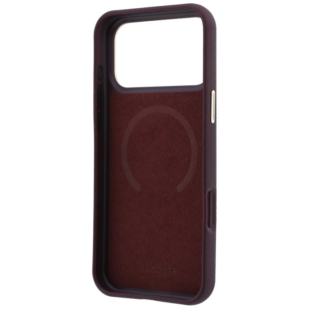 Lacoste LCHMP18L6PSWCEDR Champs Elysees Embossed MagSafe for iPhone 18 Pro / 17 Pro burgundy