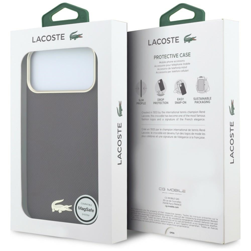 Lacoste LCHMP18L6PSWCEDR Champs Elysees Embossed MagSafe for iPhone 18 Pro / 17 Pro burgundy