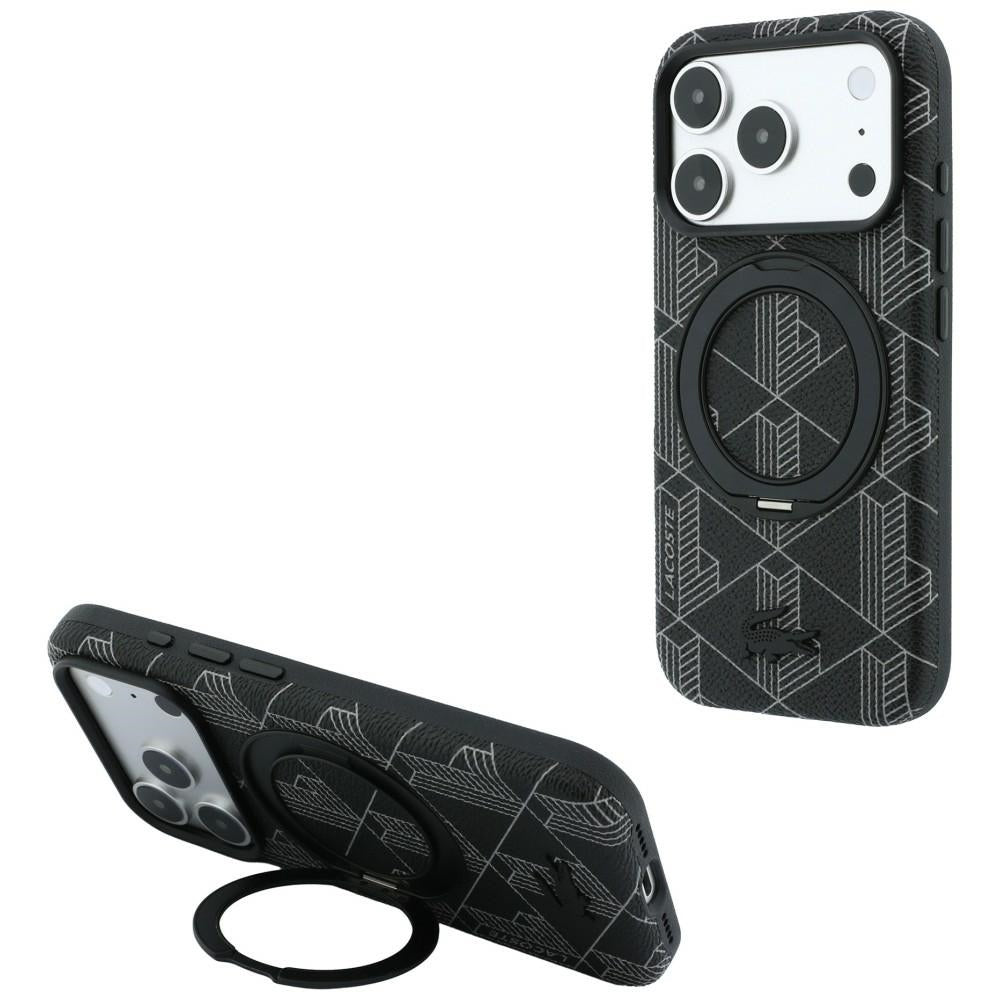 Lacoste LCHMP18L6PSWRBEMK Lacoste Blend with Ring Stand MagSafe for iPhone 18 Pro / 17 Pro black