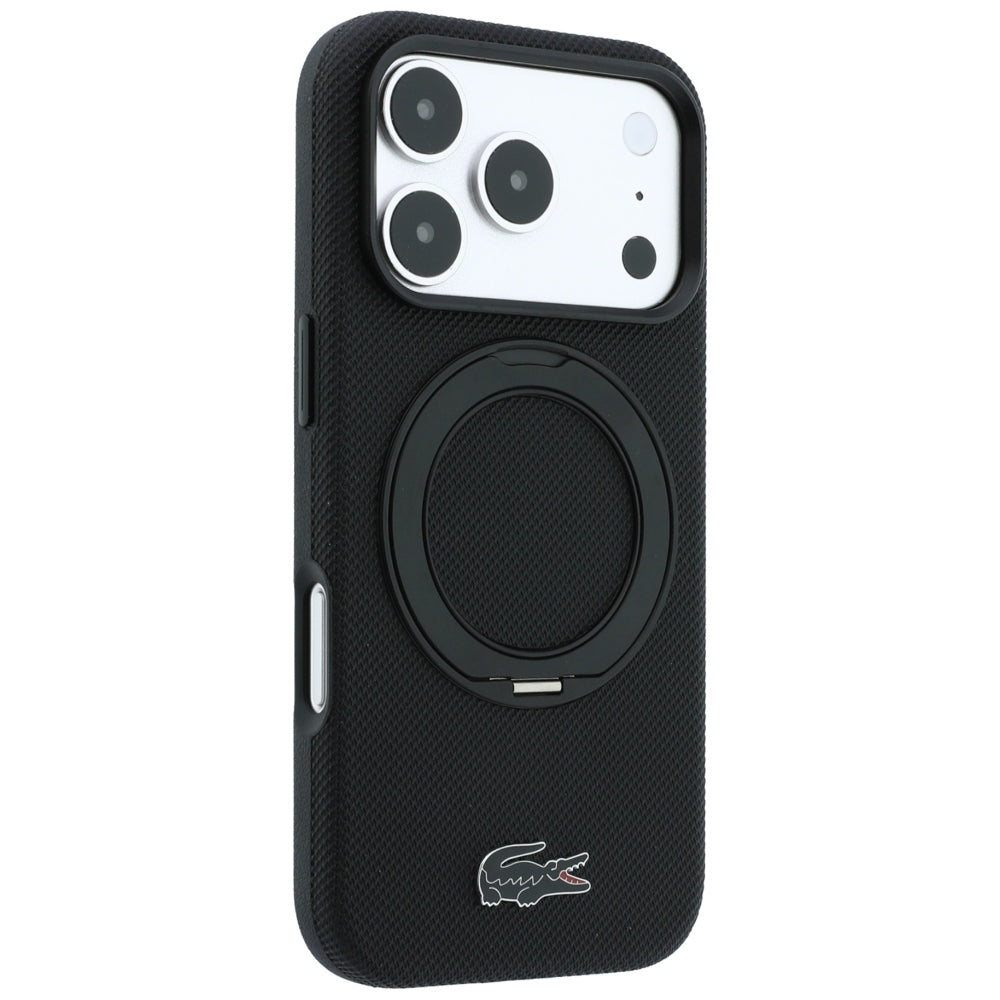 Case Lacoste Petit Pique with Ring Stand MagSafe for iPhone 18 Pro Max / 17 Pro Max black