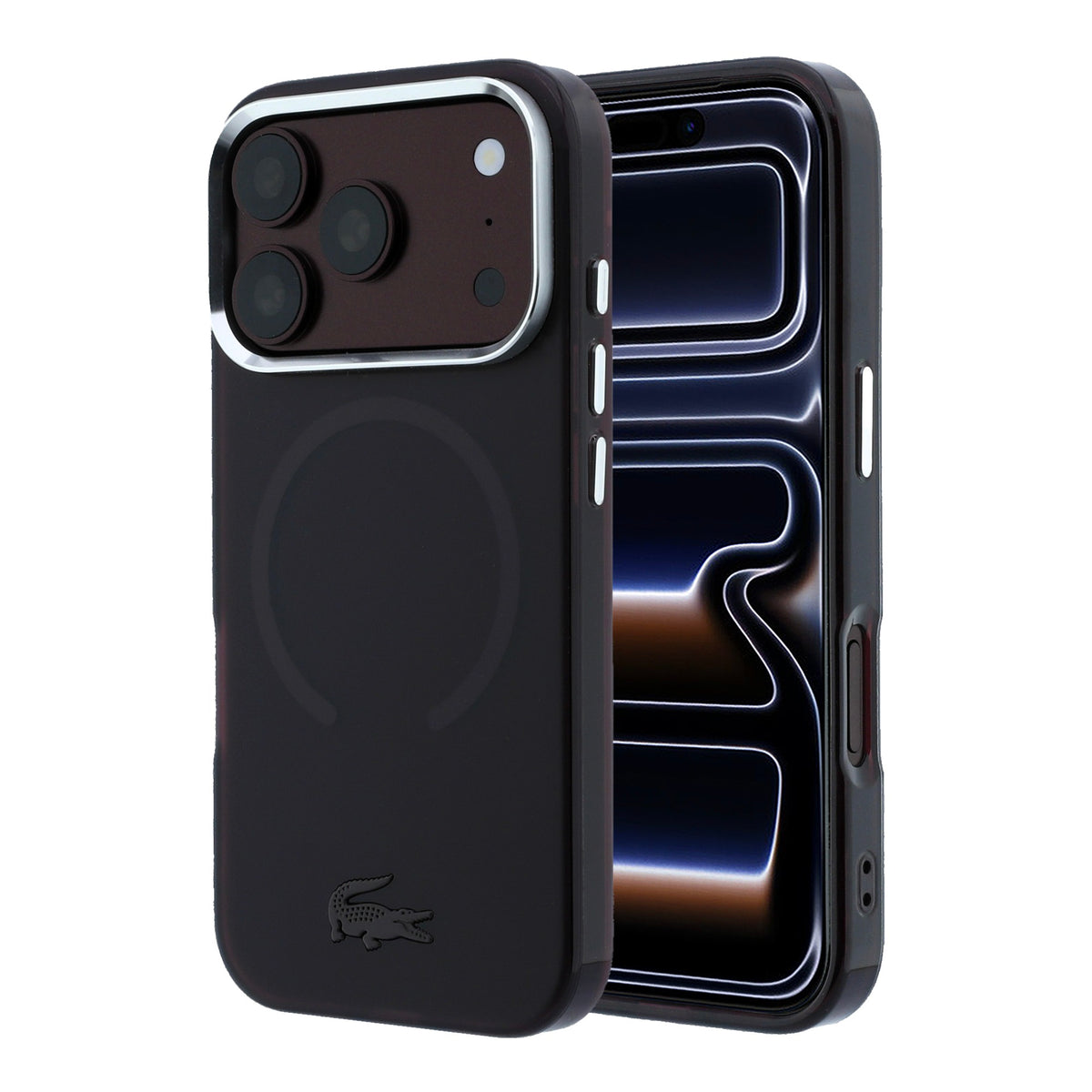 Lacoste LCHMP18L6UFRTDR IML Frosted MagSafe Case for iPhone 18 Pro / 17 Pro Burgundy