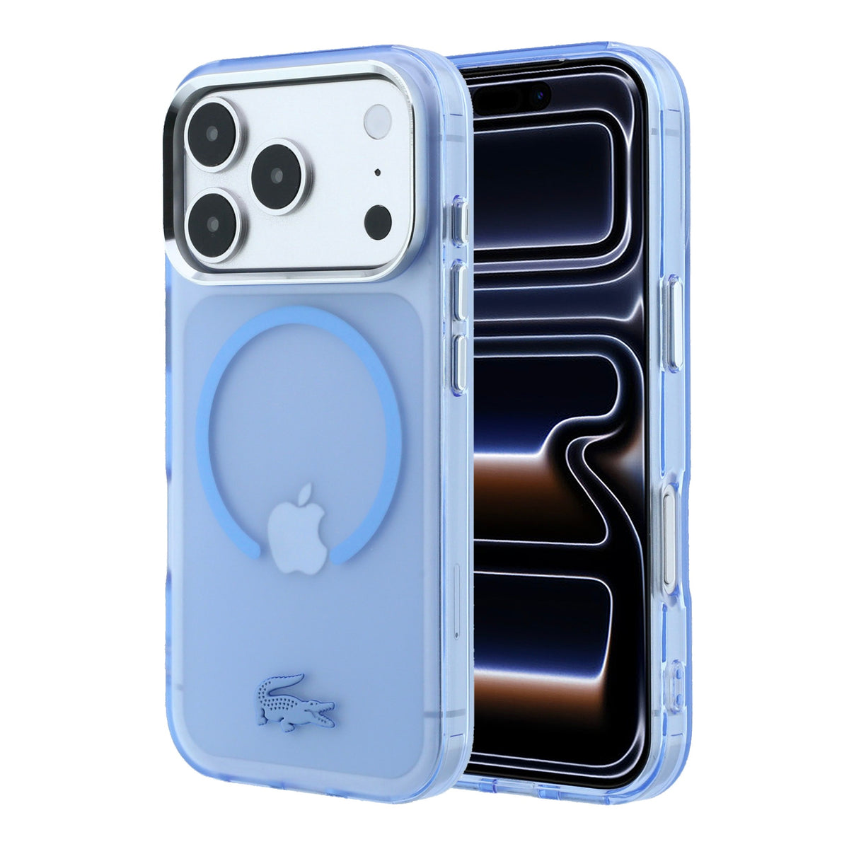 Lacoste LCHMP18L6UFRTLB IML Frosted MagSafe Case for iPhone 18 Pro / 17 Pro Light Blue