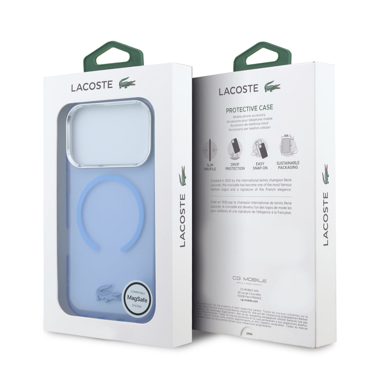Lacoste LCHMP18L6UFRTLB IML Frosted MagSafe Case for iPhone 18 Pro / 17 Pro Light Blue