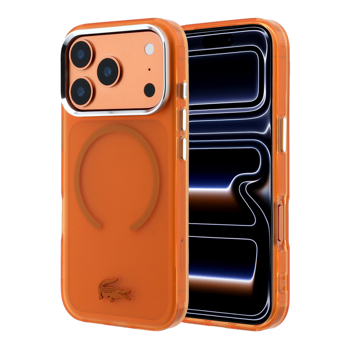 Lacoste LCHMP18L6UFRTO IML Frosted MagSafe Case for iPhone 18 Pro / 17 Pro Orange