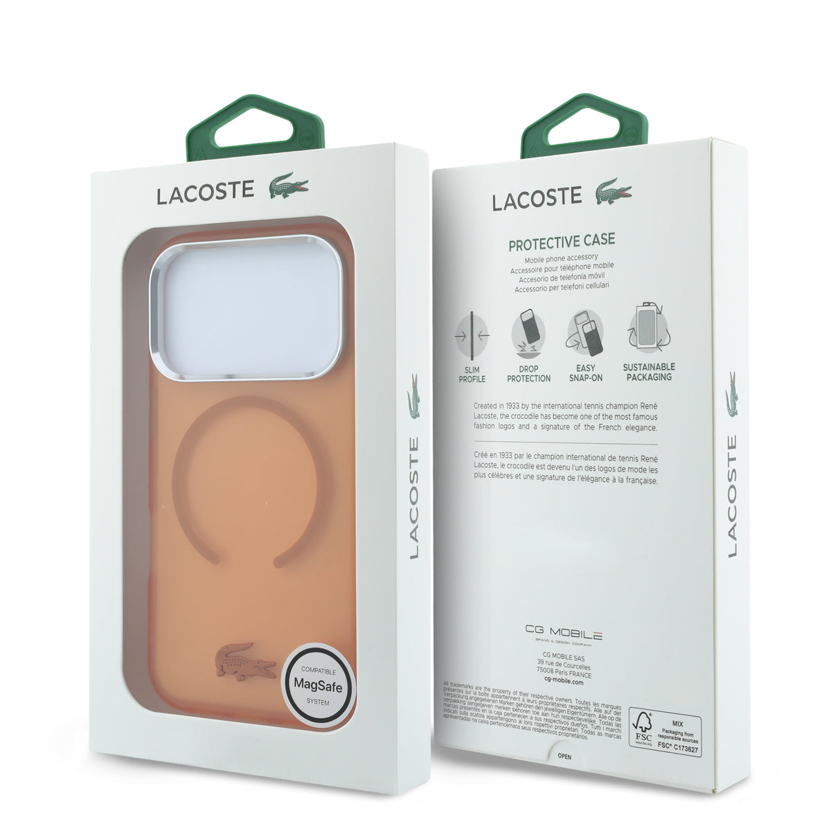 Lacoste LCHMP18X6UFRTO IML Frosted MagSafe Case for iPhone 18 Pro Max / 17 Pro Max Orange