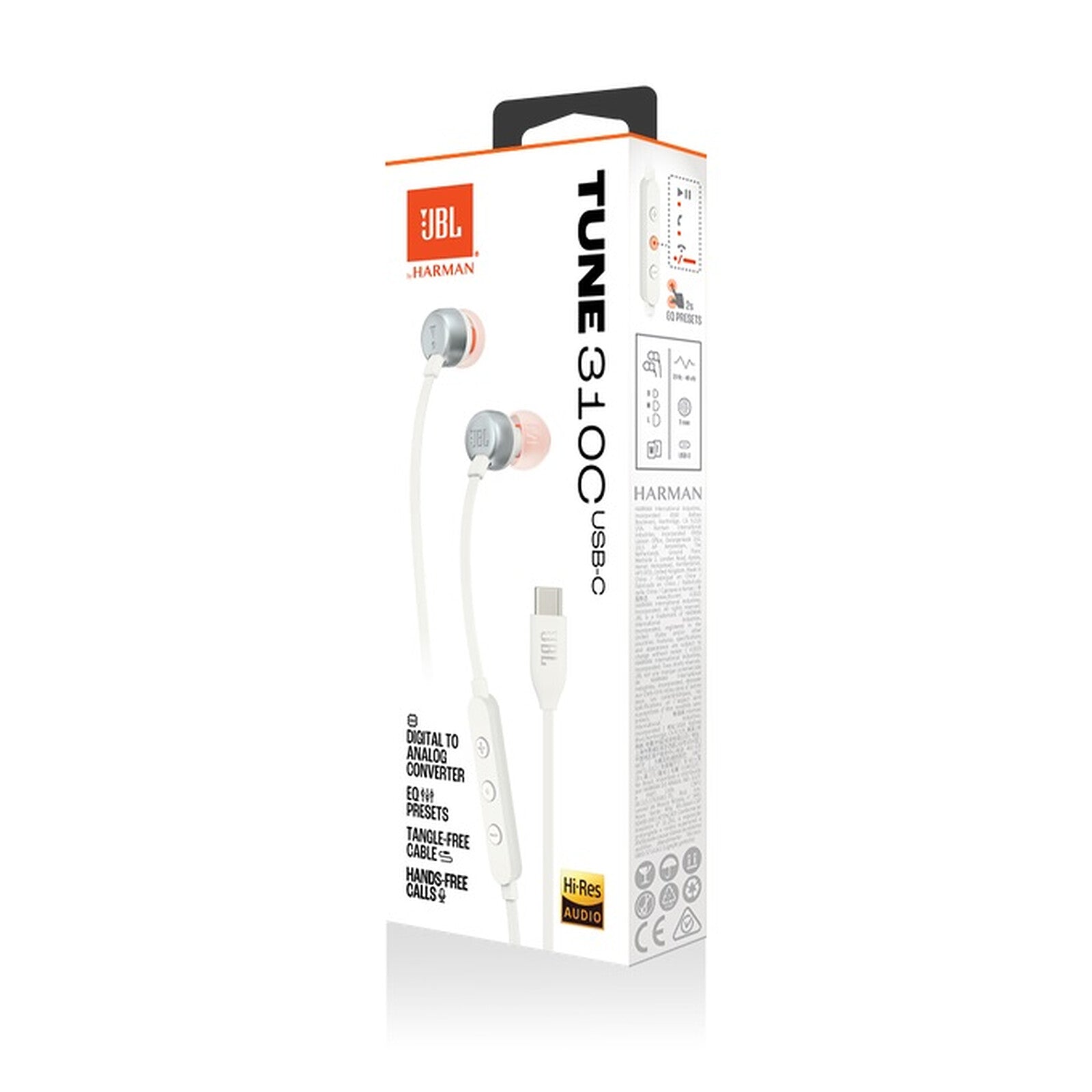 JBL TUNE 310C USB-C in-ear Earphones White