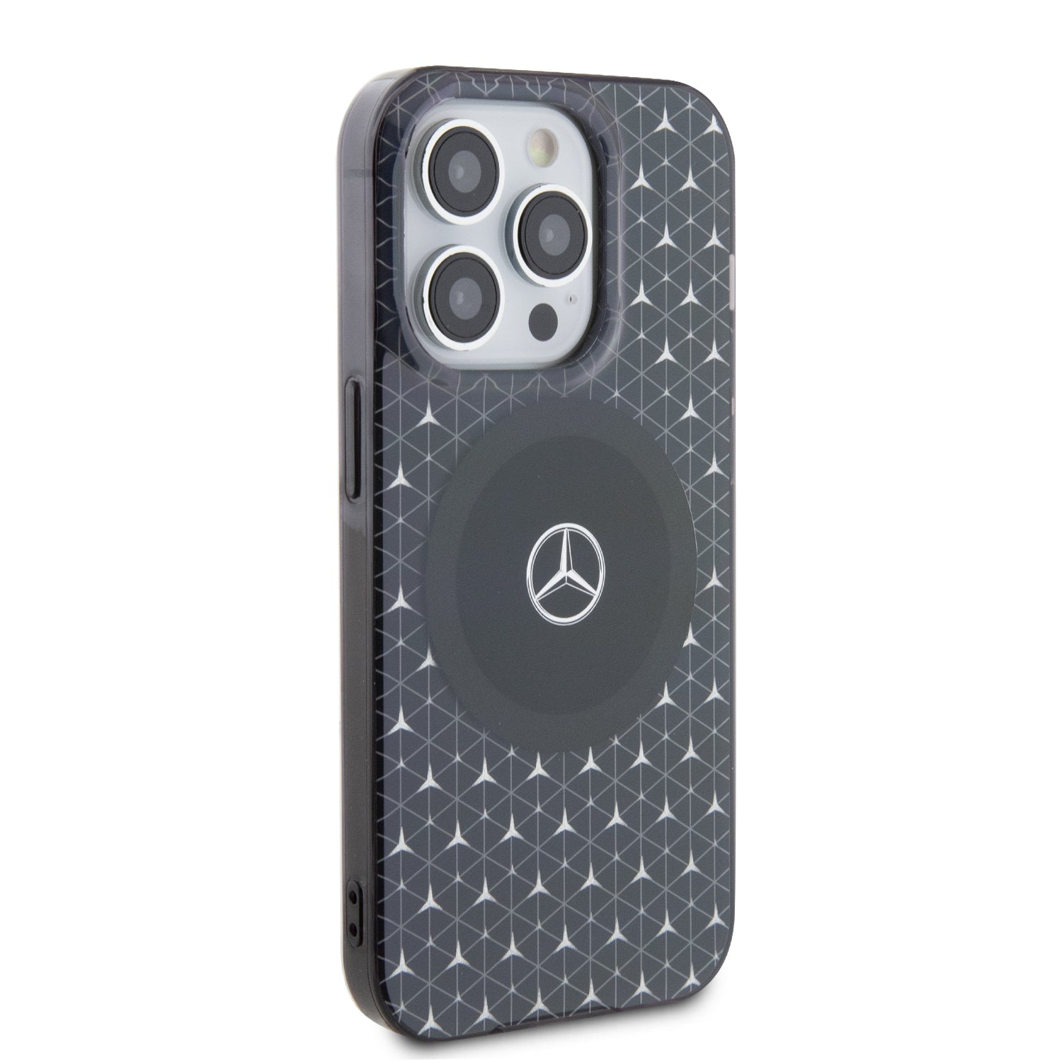 Mercedes MEHMP15S23HGPK for iPhone 15 PC/TPU Star pattern and Circle, Black MagSafe