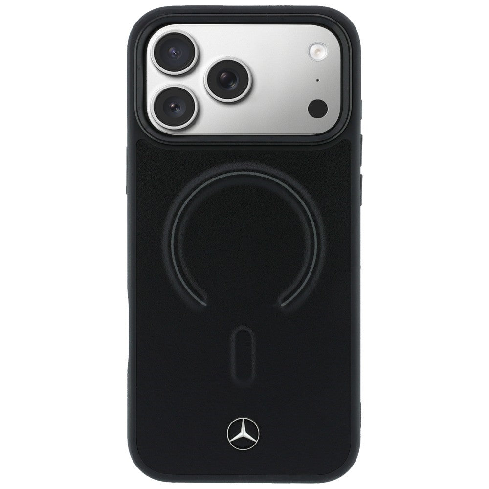 Mercedes Benz MEHMP17X25PEMMOK Leather 3D MagSafe for iPhone 17 Pro Max black