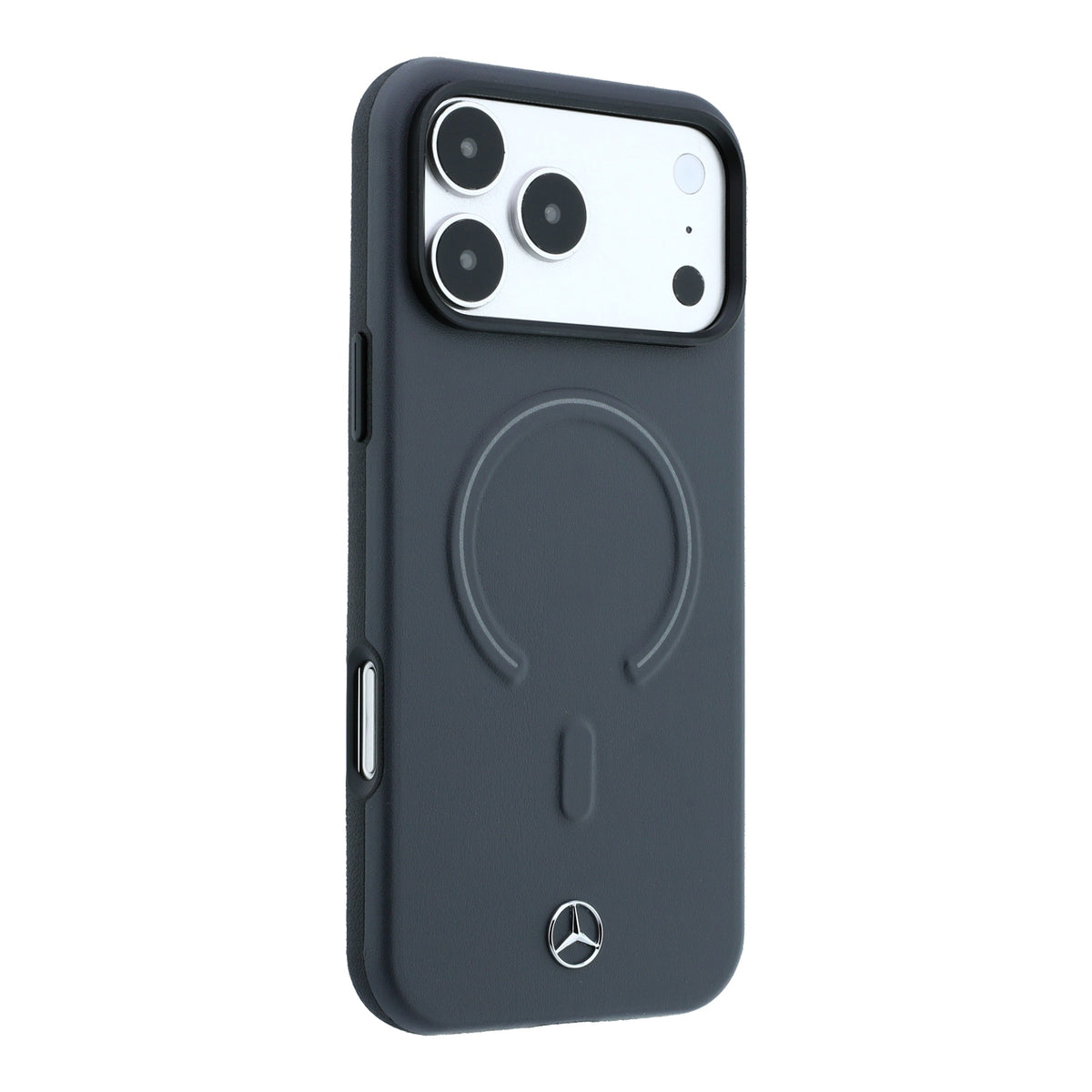 Mercedes MEHMP18L25PEMMOA Leather 3D MagSafe Case for iPhone 18 Pro / 17 Pro Anthracite