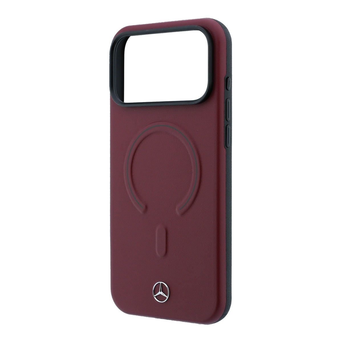 Mercedes MEHMP18L25PEMMOR Leather 3D MagSafe Case for iPhone 18 Pro / 17 Pro Burgundy