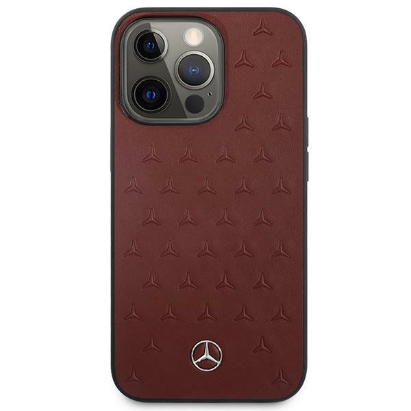 Mercedes MEHCP13LPSQRE iPhone 13 Pro red +A1 Leather Stars Pattern