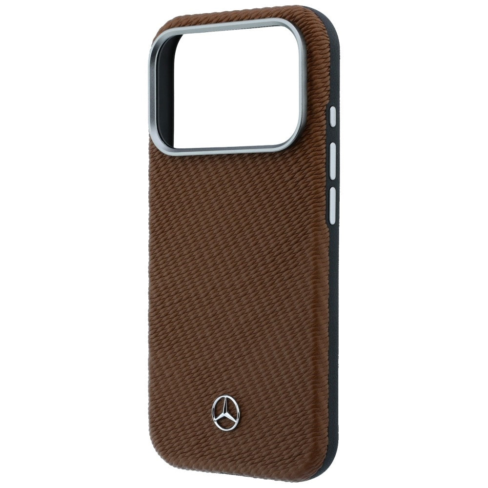 Mercedes MEHMP17X25PFWWPCA Leather Semi Wrap Wood Effect MagSafe for iPhone 17 Pro Max camel