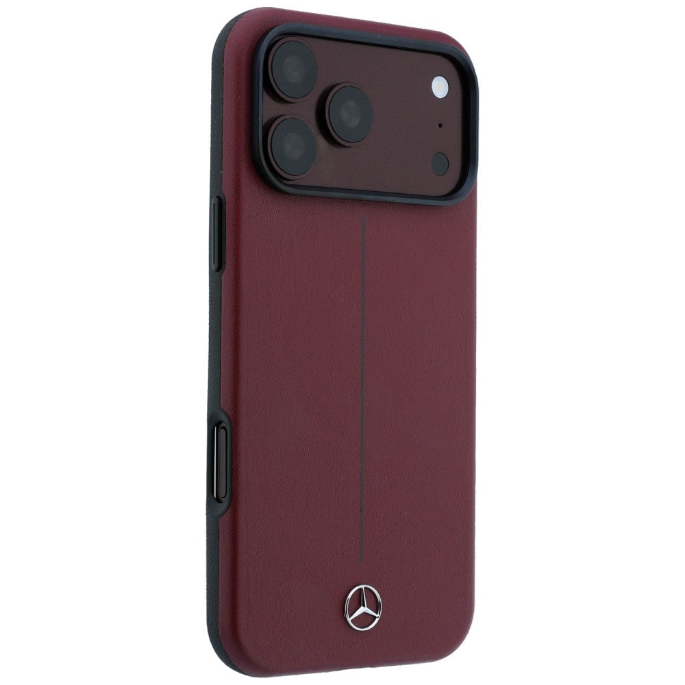 Mercedes MEHMP18X25PFWSTR Leather Semi Wrap Iconic Line MagSafe for iPhone 18 Pro Max / 17 Pro Max burgundy