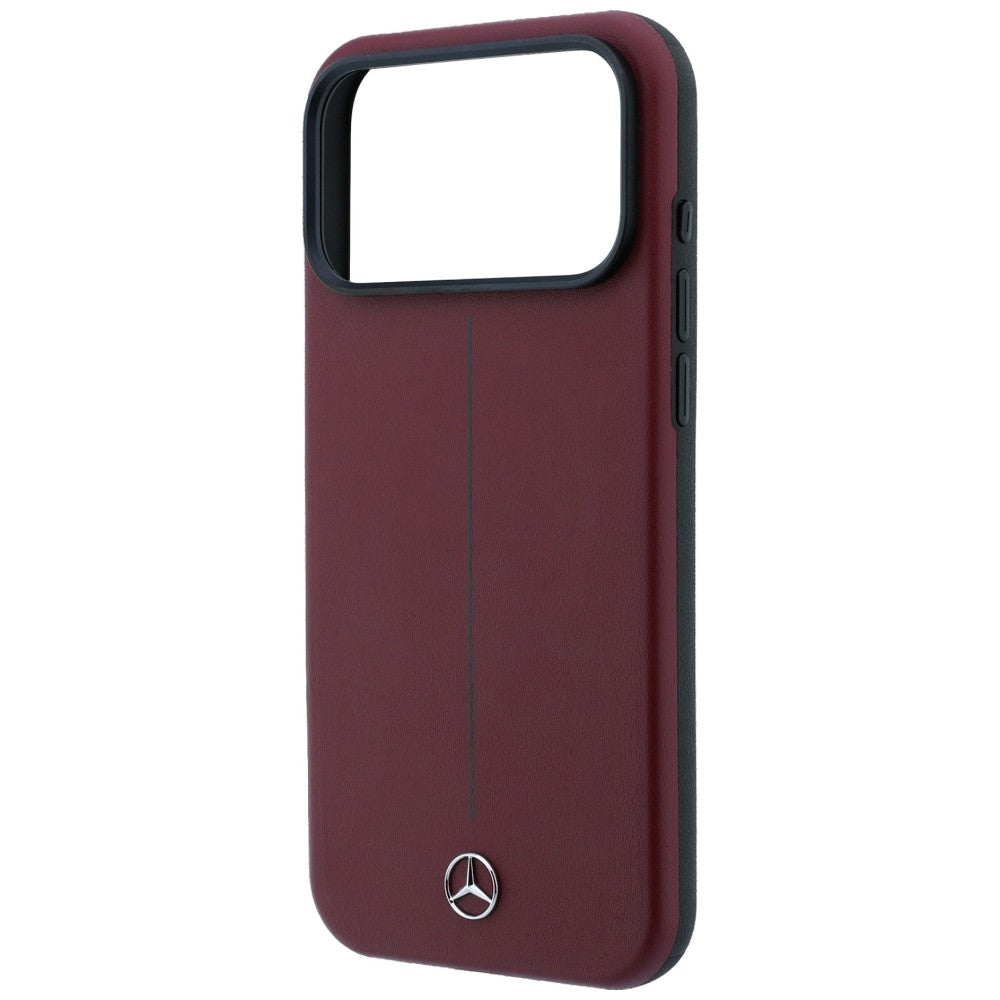 Mercedes MEHMP18X25PFWSTR Leather Semi Wrap Iconic Line MagSafe for iPhone 18 Pro Max / 17 Pro Max burgundy