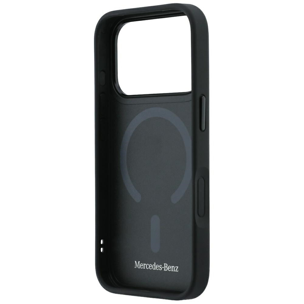 Mercedes MEHMP18L25PSECLK Hardcase Leather Crossed Lines MagSafe for iPhone 18 Pro / 17 Pro black