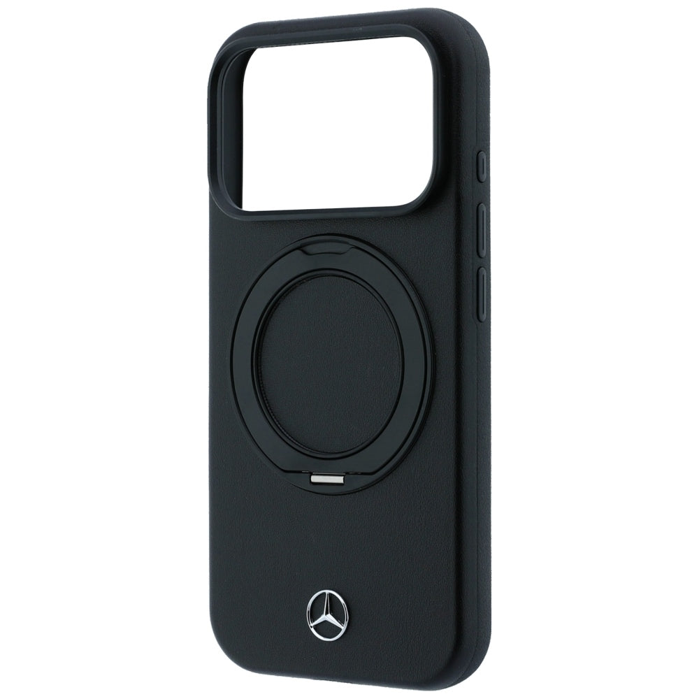 Mercedes MEHMP18X25PRSMOK Leather with Ring Stand MagSafe for iPhone 18 Pro Max / 17 Pro Max black