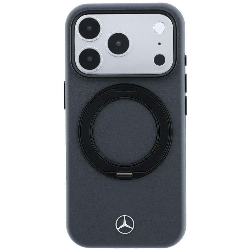 Mercedes MEHMP18X25PRSMOK Leather with Ring Stand MagSafe for iPhone 18 Pro Max / 17 Pro Max anthracite