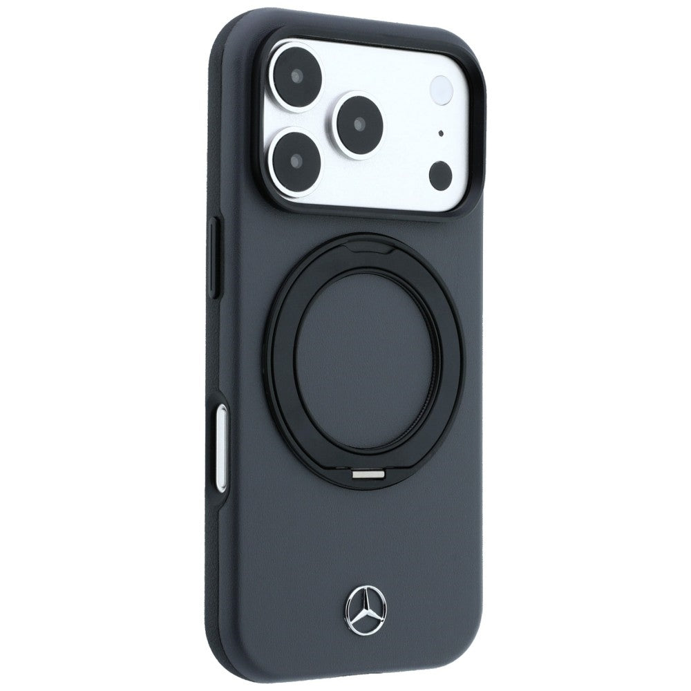 Mercedes MEHMP18X25PRSMOK Leather with Ring Stand MagSafe for iPhone 18 Pro Max / 17 Pro Max anthracite
