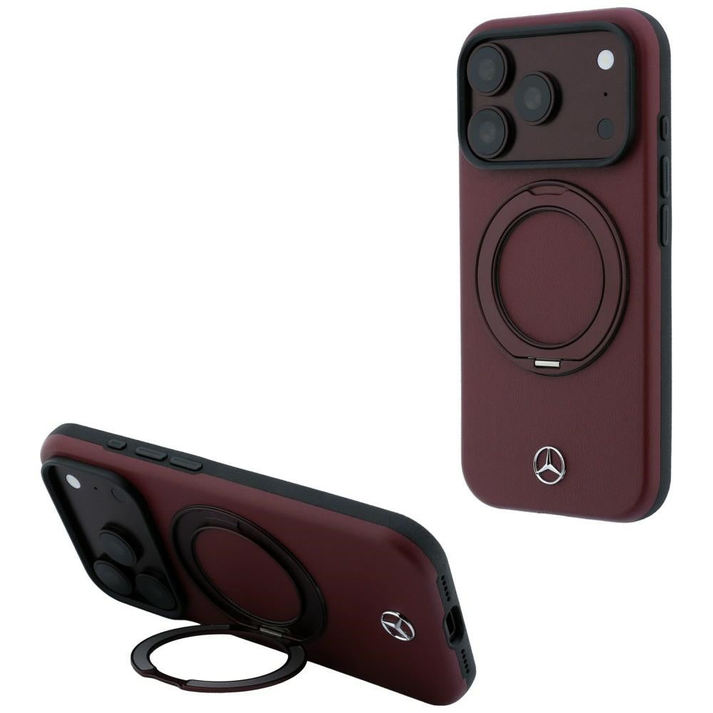 Mercedes MEHMP18X25PRSMOR Leather with Ring Stand MagSafe for iPhone 18 Pro Max / 17 Pro Max burgundy