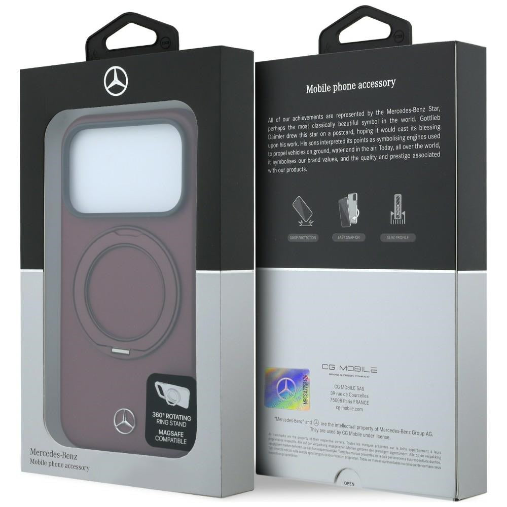 Mercedes MEHMP18X25PRSMOR Leather with Ring Stand MagSafe for iPhone 18 Pro Max / 17 Pro Max burgundy