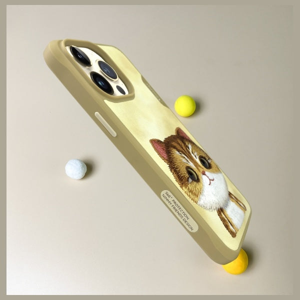 Nimmy Big Eyed Pet 2.0 Cat case for iPhone 15 Pro Max Khaki