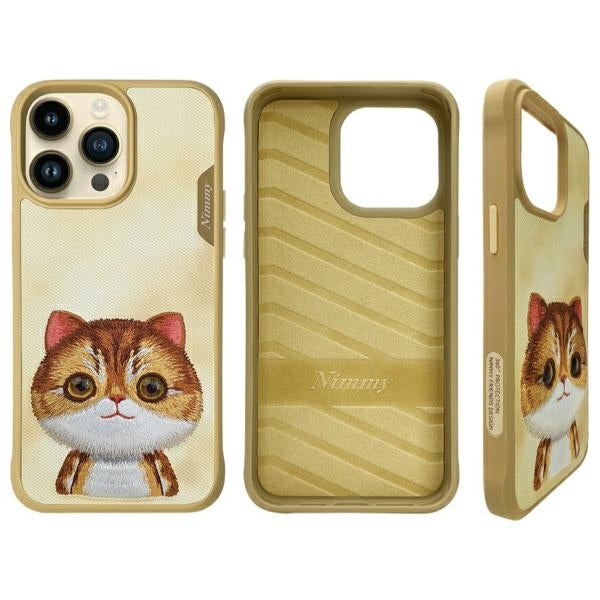 Nimmy Big Eyed Pet 2.0 Cat case for iPhone 15 Pro Max Khaki