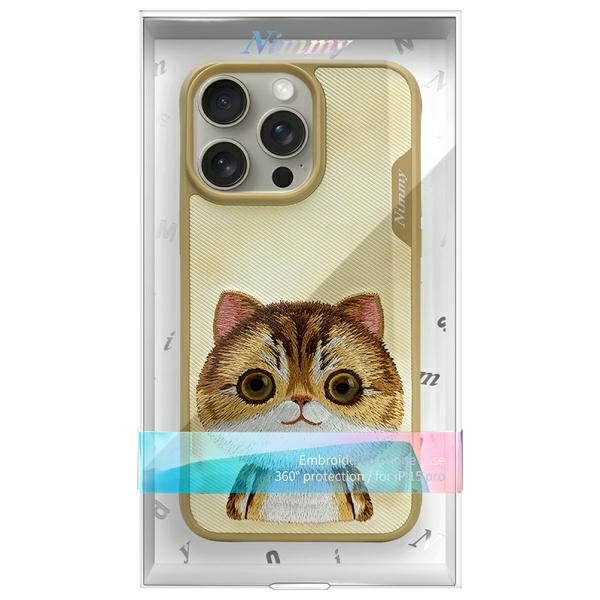 Nimmy Big Eyed Pet 2.0 Cat case for iPhone 15 Pro Max Khaki