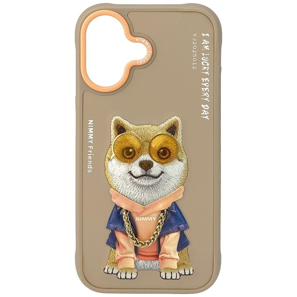 Nimmy Glasses Cool Dog Case for iPhone 17 beige