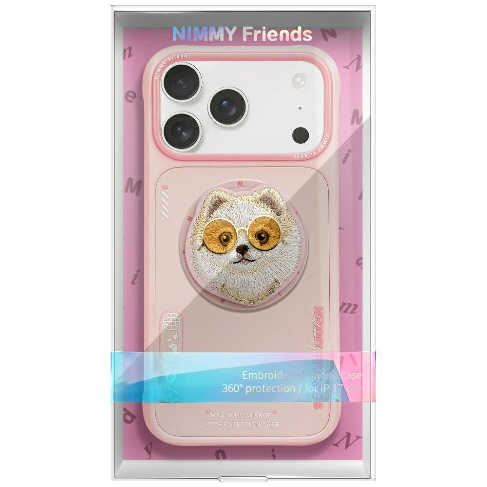 Nimmy Glasses Cool Dog MagSafe Case for iPhone 17 Pro Max Pink