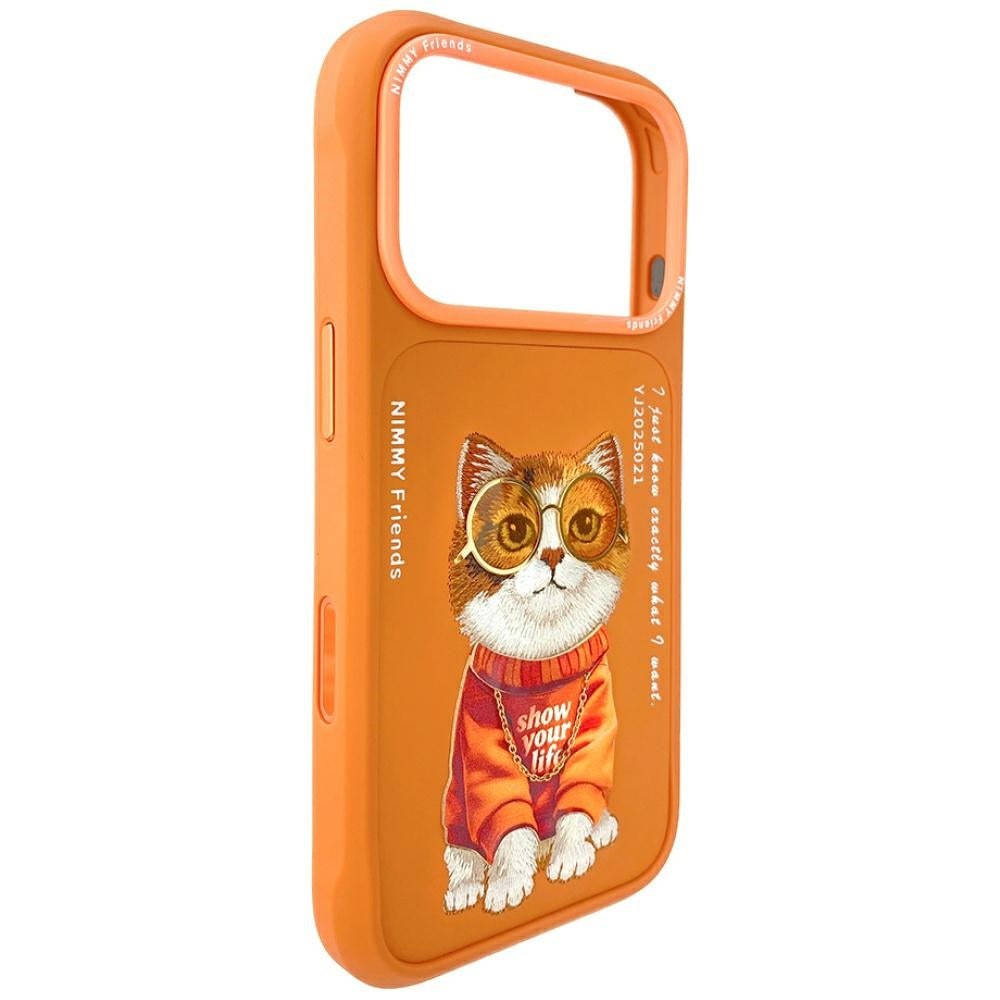 Nimmy Glasses Cool Cat Case for iPhone 17 Pro orange