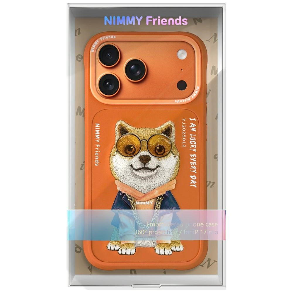 Nimmy Glasses Cool Dog Case for iPhone 17 Pro Max Orange