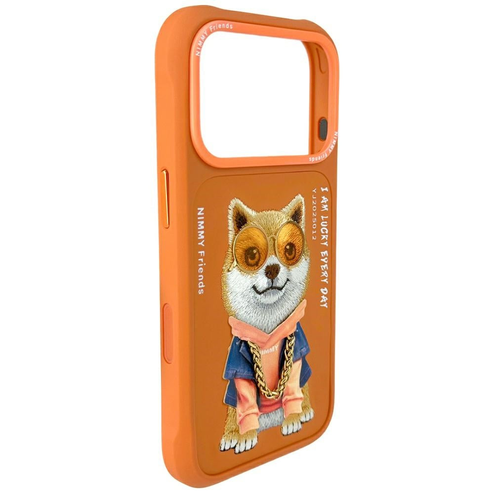 Nimmy Glasses Cool Dog Case for iPhone 17 Pro Max Orange