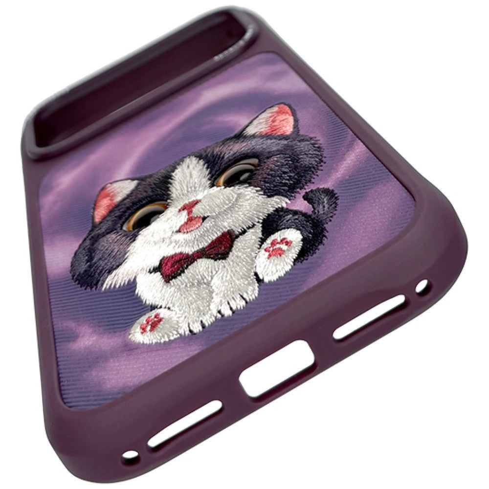 Nimmy Big Eyed Cream Cat for iPhone 18 Pro / 17 Pro purple