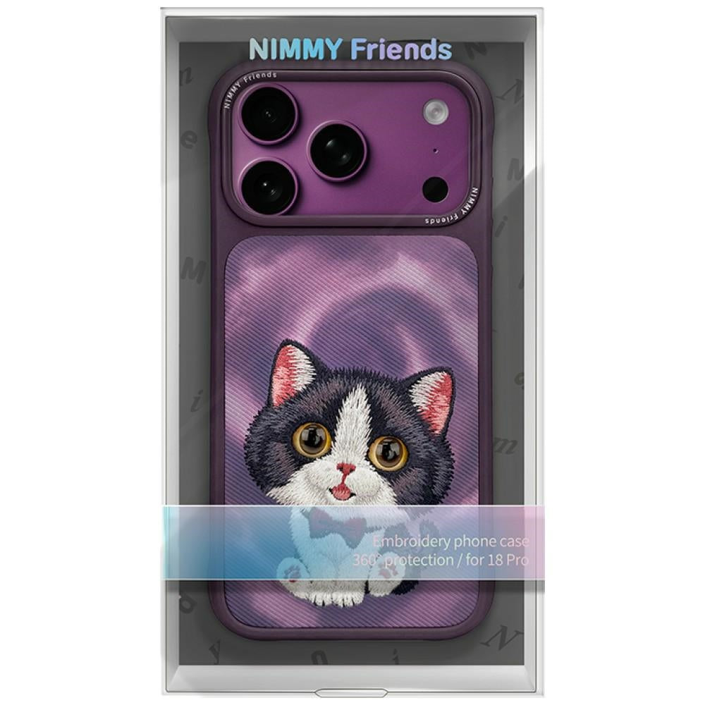 Nimmy Big Eyed Cream Cat for iPhone 18 Pro / 17 Pro purple