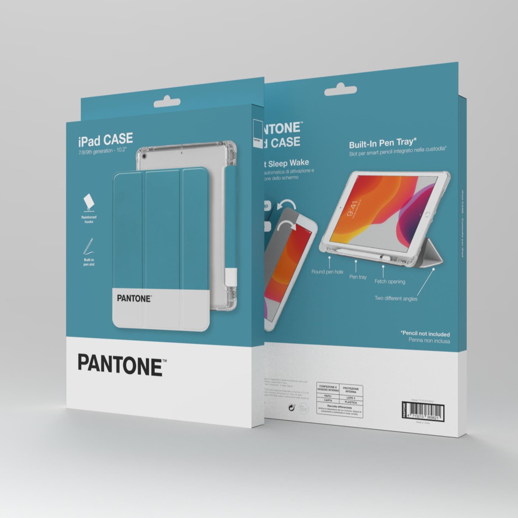 Celly PANTONE Folio cover for iPad 7/8/9 gen Light Blue