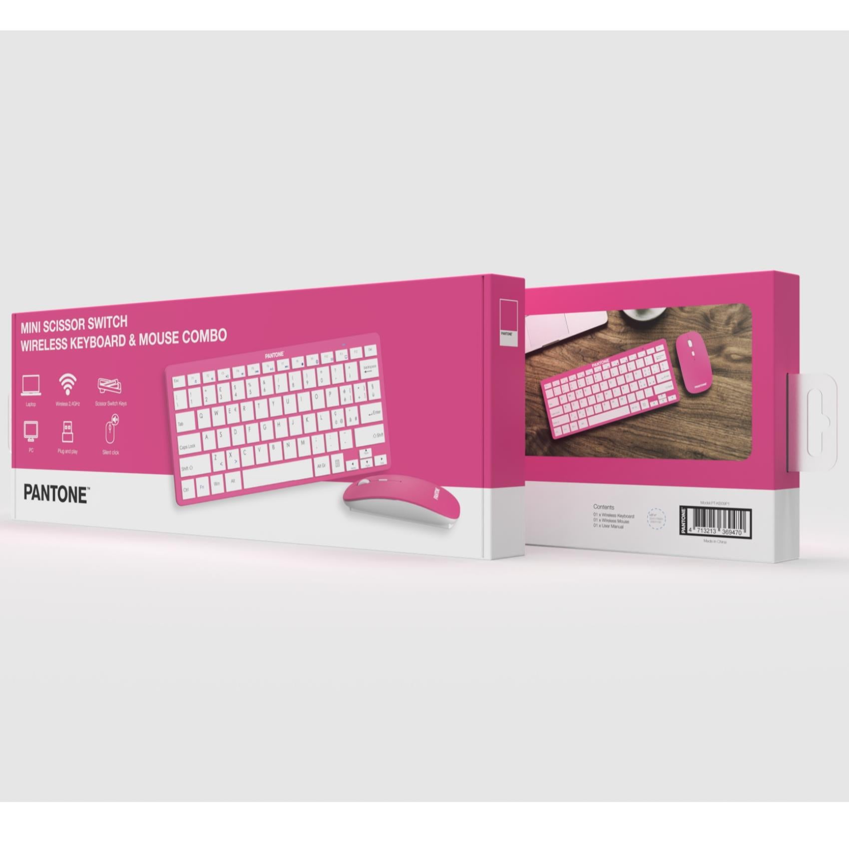 Celly PANTONE Bundle Keyboard + Mouse Pink