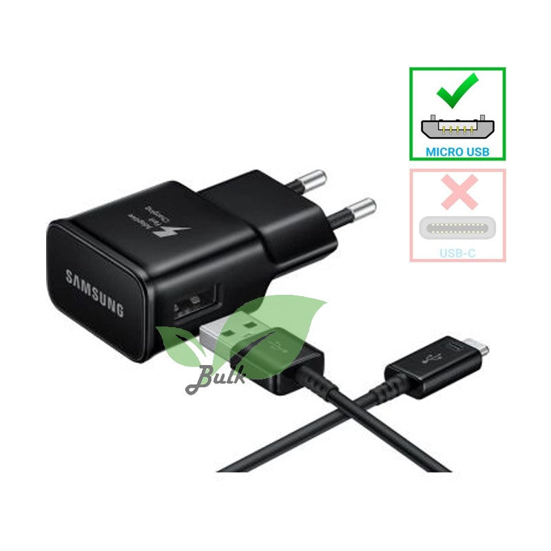 Samsung EP-TA200 Charger + fast USB to Micro USB cable Black Bulk