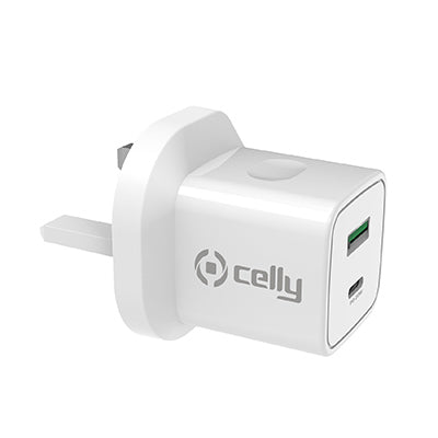 UK TRAVEL CHARGER USB/USB-C 20W WH