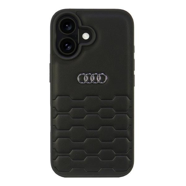 Audi Synthetic Leather iPhone 16 black hardcase AU-TPUPCIP16-GT/D2-BK