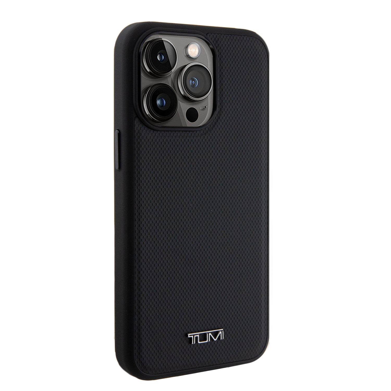 TUMI TUHMP15XRBAK Leather Hard case Embossed Balistic Pattern for iPhone 15 Pro Max Black