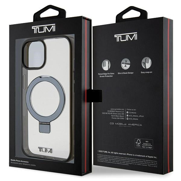 TUMI Hardcase Silicone Metallic MagSafe With Stand iPhone 15 White